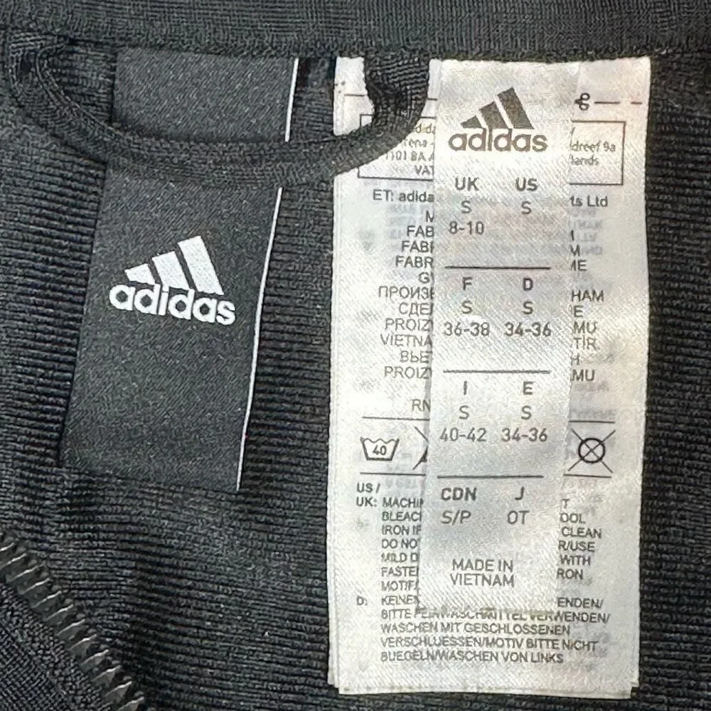 Adidas~Youth~Black Classic Full Zip Sports‎ Track Jacket~Size Small (8-10)